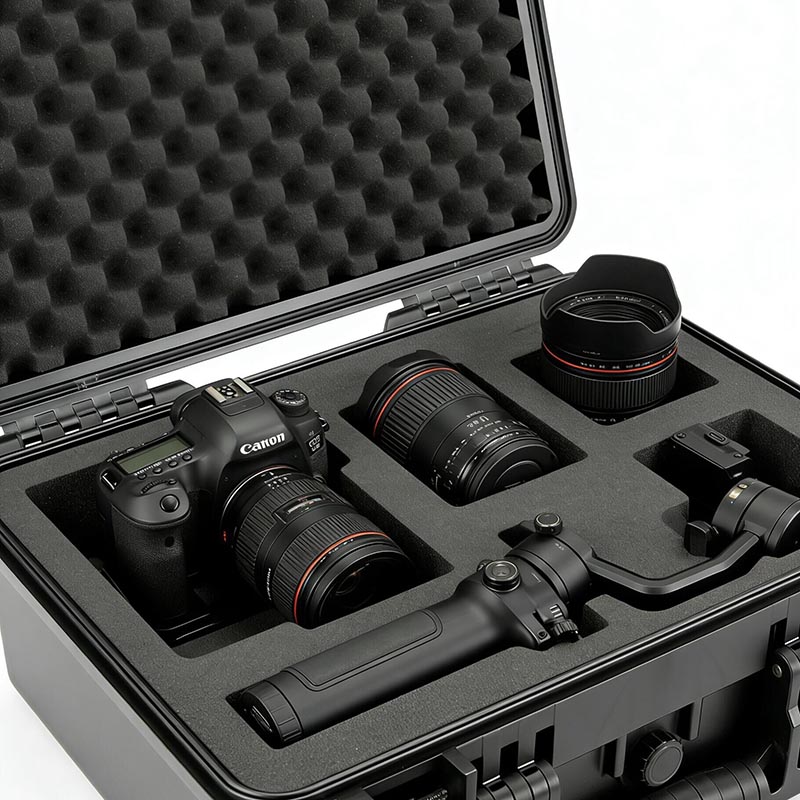 حقيبة معدات بلاستيكية مع رغوة